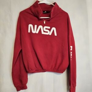 Hyper Space Red Fleece Pullover Women's Medium